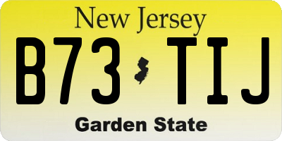 NJ license plate B73TIJ