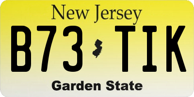 NJ license plate B73TIK