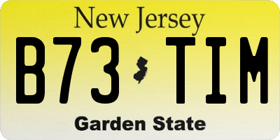 NJ license plate B73TIM