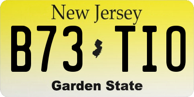 NJ license plate B73TIO