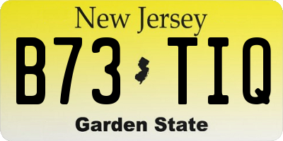NJ license plate B73TIQ