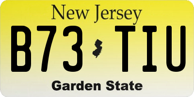 NJ license plate B73TIU
