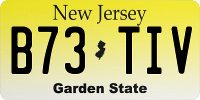 NJ license plate B73TIV