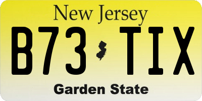 NJ license plate B73TIX