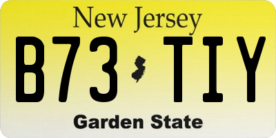 NJ license plate B73TIY