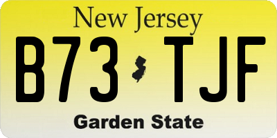NJ license plate B73TJF