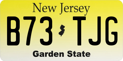 NJ license plate B73TJG