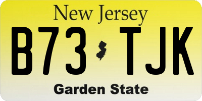 NJ license plate B73TJK