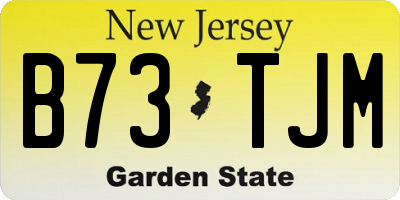 NJ license plate B73TJM