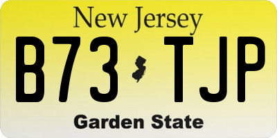 NJ license plate B73TJP