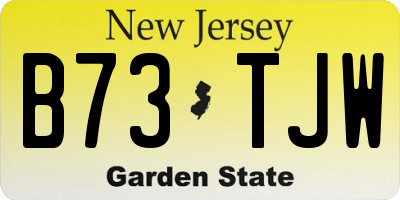 NJ license plate B73TJW