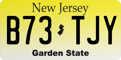 NJ license plate B73TJY