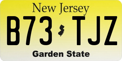 NJ license plate B73TJZ