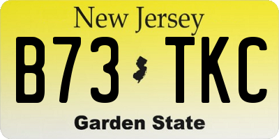 NJ license plate B73TKC