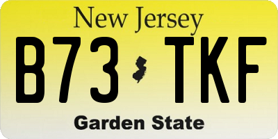NJ license plate B73TKF