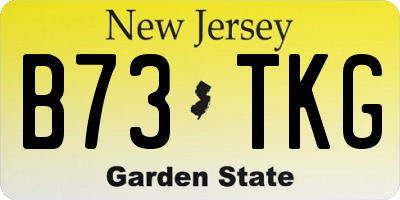 NJ license plate B73TKG