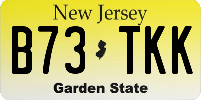 NJ license plate B73TKK