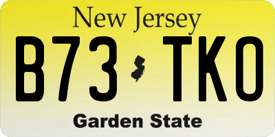 NJ license plate B73TKO