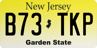 NJ license plate B73TKP