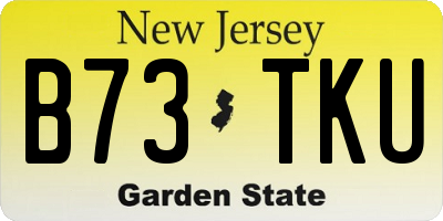 NJ license plate B73TKU