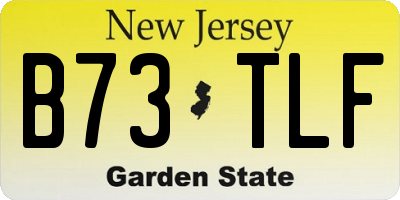 NJ license plate B73TLF