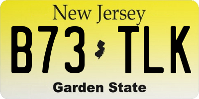 NJ license plate B73TLK