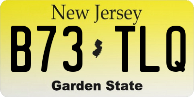NJ license plate B73TLQ