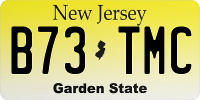 NJ license plate B73TMC
