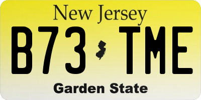 NJ license plate B73TME