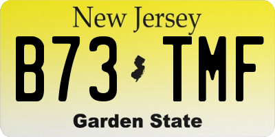 NJ license plate B73TMF