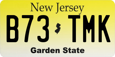 NJ license plate B73TMK