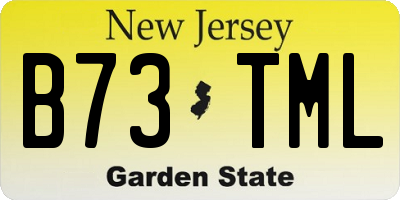 NJ license plate B73TML