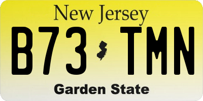 NJ license plate B73TMN