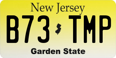 NJ license plate B73TMP