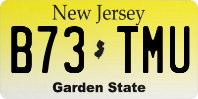 NJ license plate B73TMU