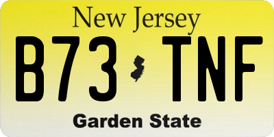 NJ license plate B73TNF