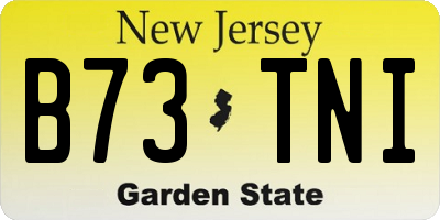 NJ license plate B73TNI