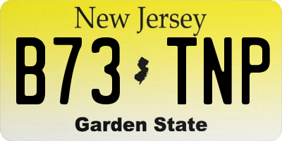 NJ license plate B73TNP
