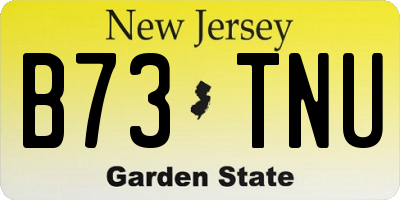 NJ license plate B73TNU