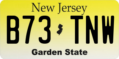 NJ license plate B73TNW