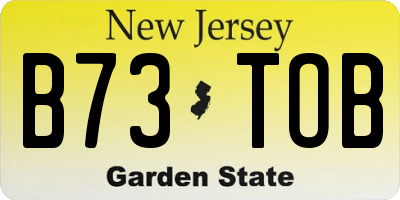 NJ license plate B73TOB