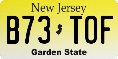 NJ license plate B73TOF
