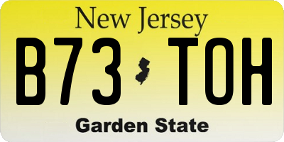 NJ license plate B73TOH
