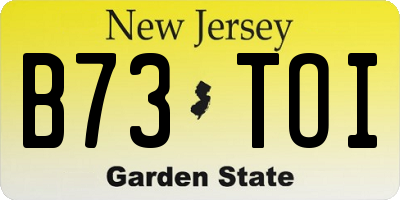 NJ license plate B73TOI
