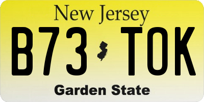 NJ license plate B73TOK