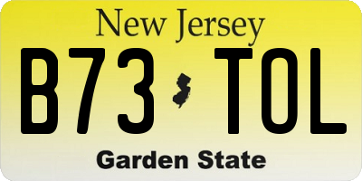 NJ license plate B73TOL