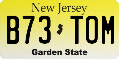 NJ license plate B73TOM
