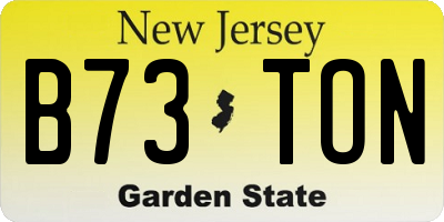 NJ license plate B73TON