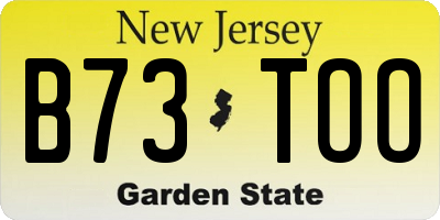 NJ license plate B73TOO