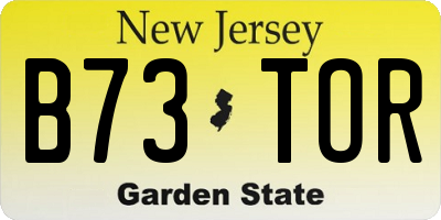 NJ license plate B73TOR